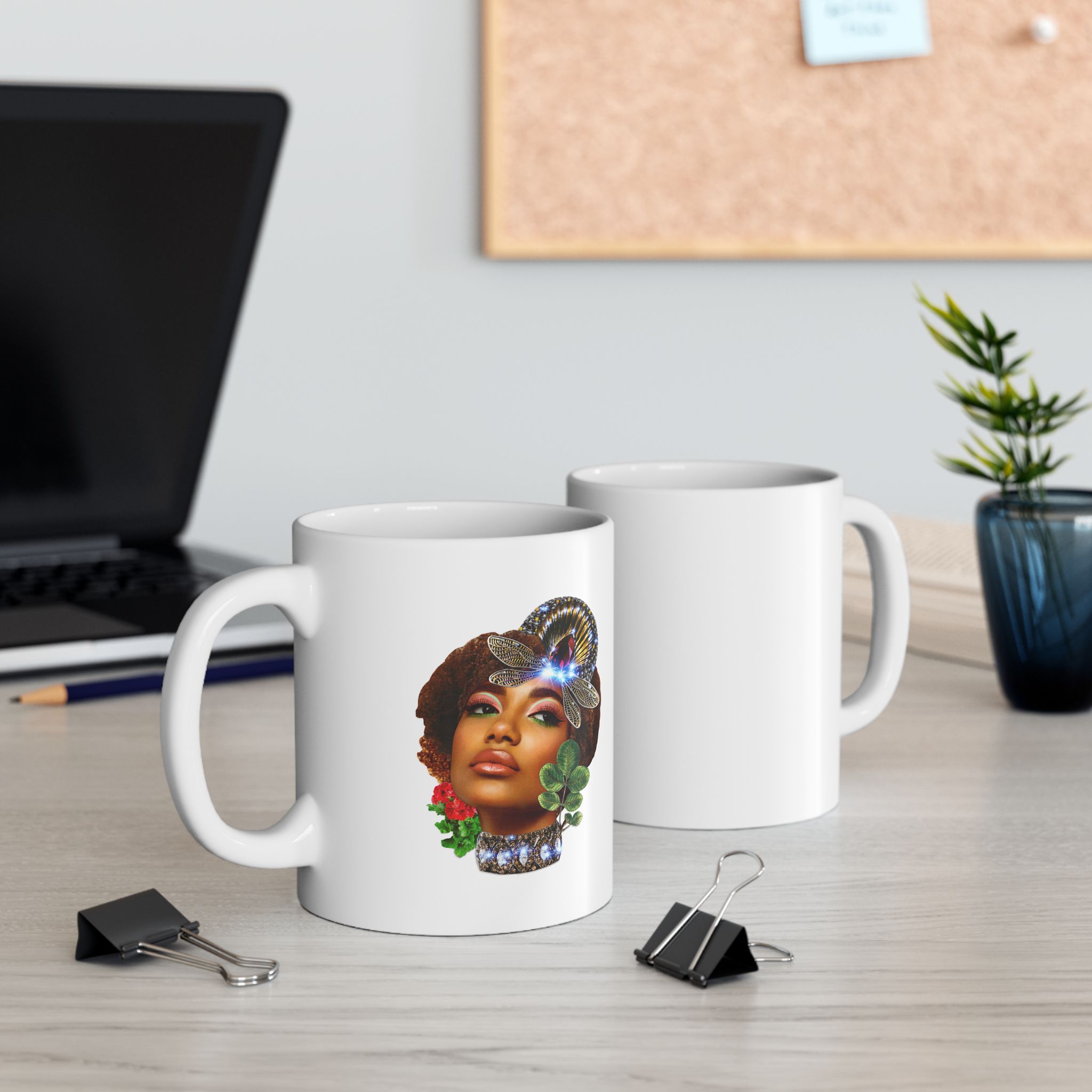"Dragonfly" by Natalie Jarvis - Ceramic Mug, (11oz, 15oz) - Image 2